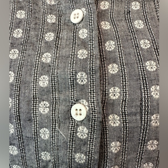 Max Studio XS Shift Dress Grey Patterned V Neck Collared Button NWOT - Picture 2 of 10